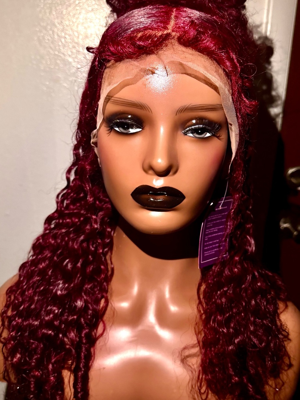 Deep Burgundy Lace Front Wig for Women - Vibrant Wine Red